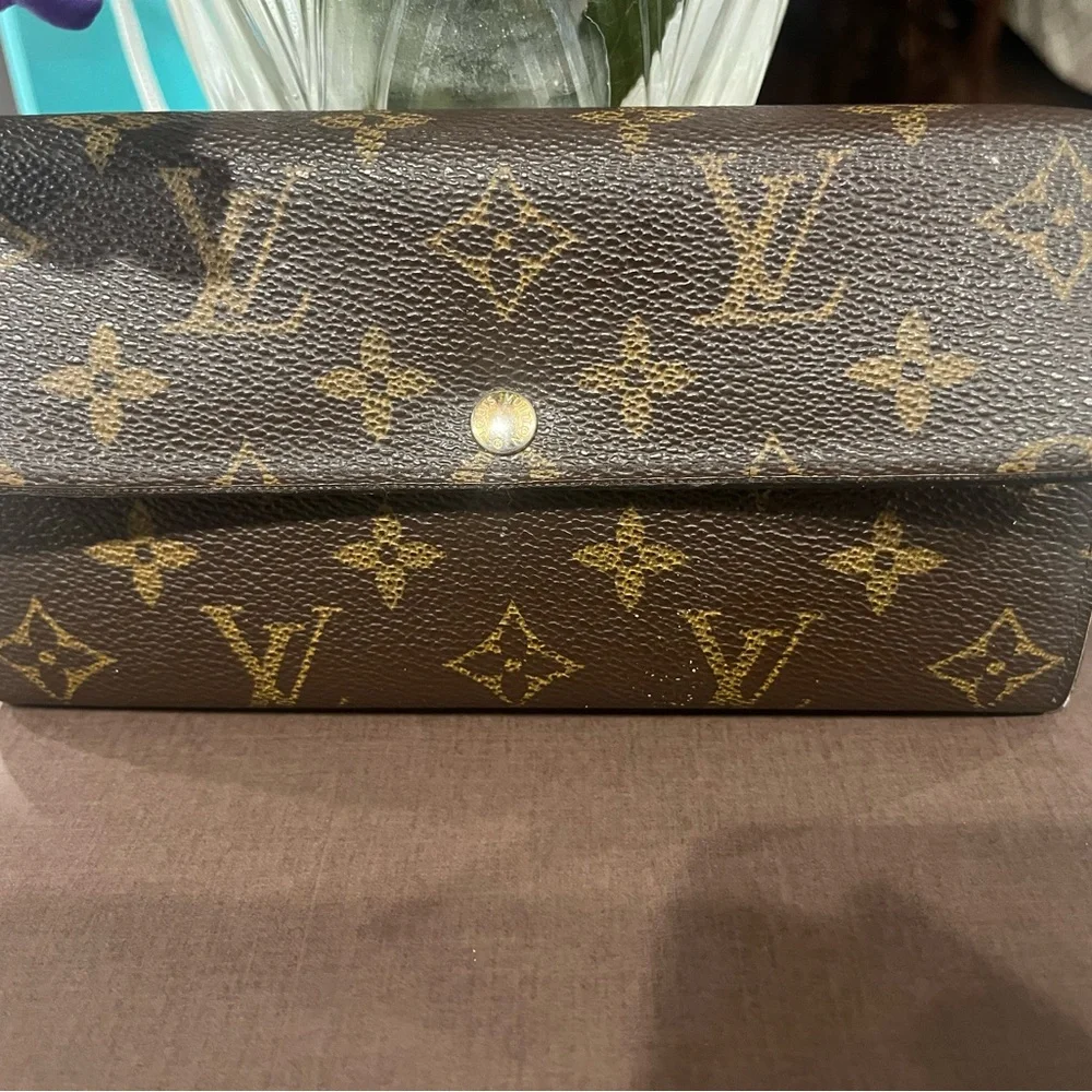 Louis Vuitton Monogram Brown Portefeuille Sarah Long Wallet - Picture 1 of 10